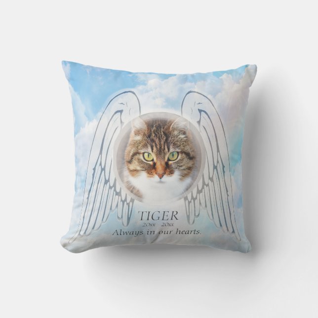 Anpassningsbar Pet Memorial med Angel Vingar Kudde (Framsida)