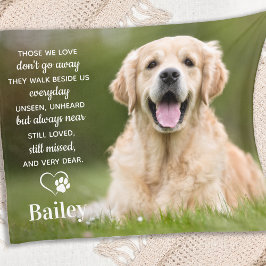 Anpassningsbar Pet Memorial Pet Loss Gift Hund Pho Fleecefilt