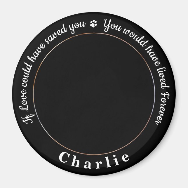 Anpassningsbar Pet Memorial Pet Loss Keepsaké Hund Magnet (Framsidan)