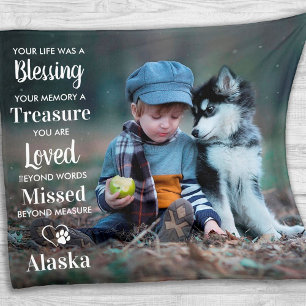 Anpassningsbar Pet Memorial Pet Loss Soss Sympathy Fleecefilt