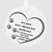 Anpassningsbar Pet Memorial Photo Acrylic Ornament
