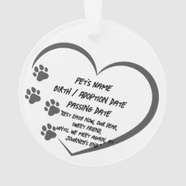 Anpassningsbar Pet Memorial Photo Acrylic Ornament