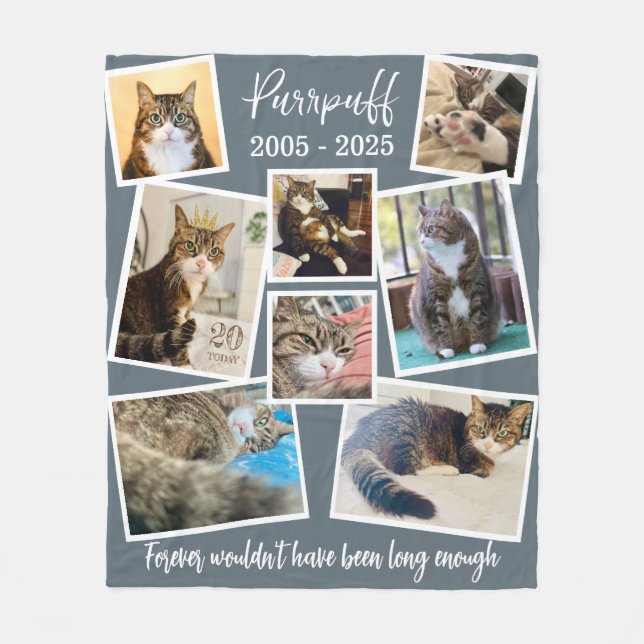 Anpassningsbar Pet Memorial Photo & Quote Fleece B (Framsidan)