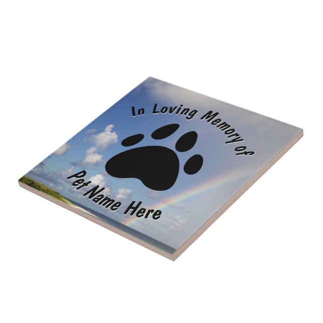 Anpassningsbar Pet Memorial Rainbow Kakelplatta (Sidan)