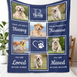 Anpassningsbar Pet Memorial Sympathy Hund Photo Co Fleecefilt