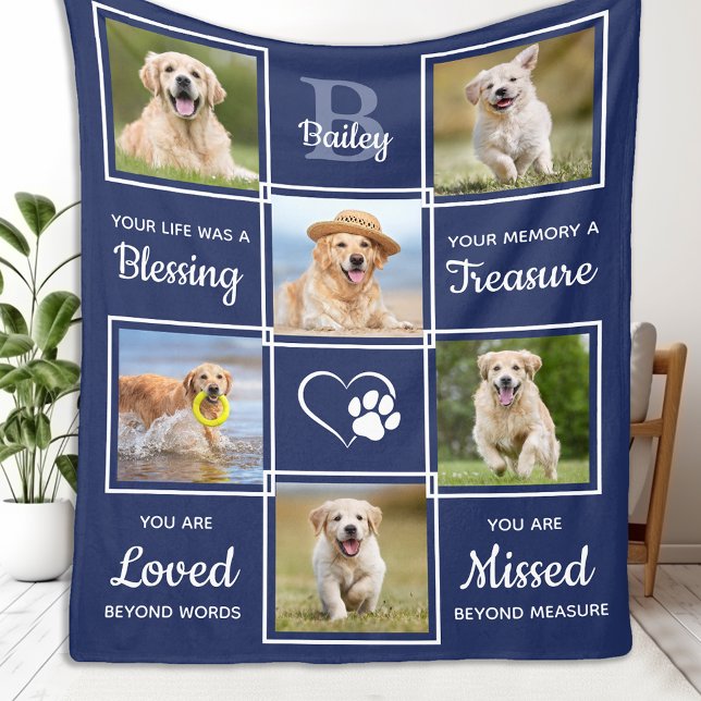 Anpassningsbar Pet Memorial Sympathy Hund Photo Co Fleecefilt (Skapare uppladdad)