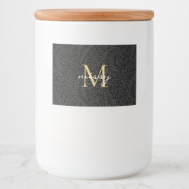 Anpassningsbar Pet Namn Black Botanical Guld Mat Etiketter