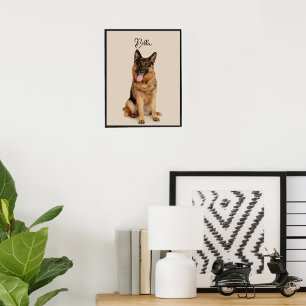 Anpassningsbar Pet Namn & Photo Poster Modern vä