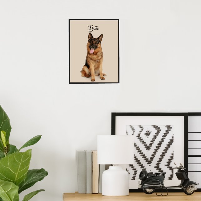 Anpassningsbar Pet Namn & Photo Poster | Modern vä (Custom Pet Photo Personalized Dog Poster
)