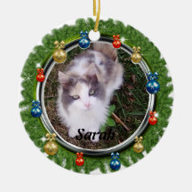 Anpassningsbar Pet Ornament Julfrö Utandning Rund