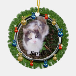 Anpassningsbar Pet Ornament Julfrö Utandning Rund