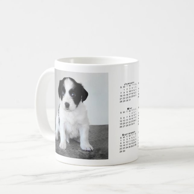 Anpassningsbar Pet Photo 2024 Calendar Coffee Mugg (Framsida vänster)