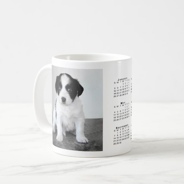 Anpassningsbar Pet Photo 2025 Calendar Coffee Mugg (Framsida vänster)