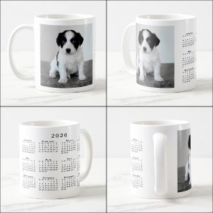 Anpassningsbar Pet Photo 2026 Calendar Kaffemugg