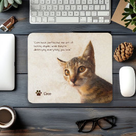 Anpassningsbar Pet Photo Cat Hund med Namn-offertm Musmatta