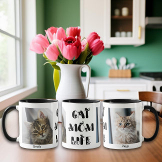 Anpassningsbar Pet Photo Cat Mamma Life Cute Mors Mugg