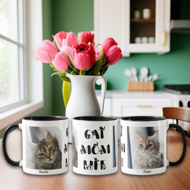 Anpassningsbar Pet Photo Cat Mamma Life Cute Mors  Mugg (Skapare uppladdad)