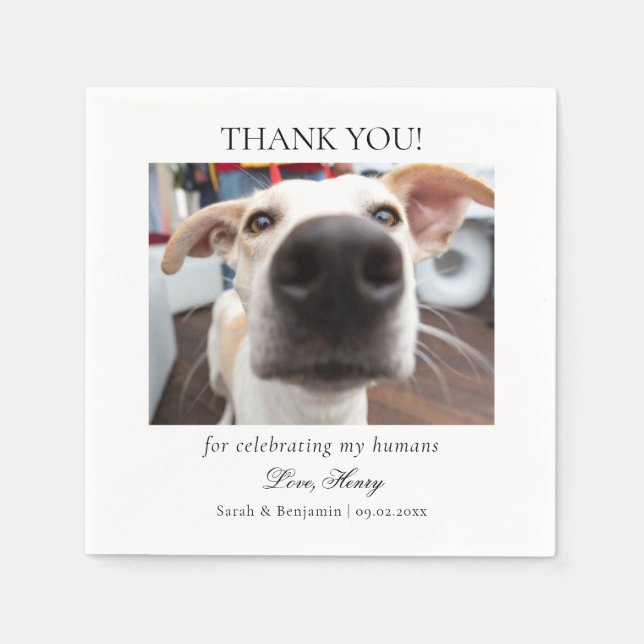 Anpassningsbar Pet Photo Cocktail Napkins for Bröl Pappersservett (Framsidan)