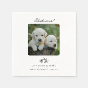 Anpassningsbar Pet Photo Cocktail Napkins for Bröl Pappersservett