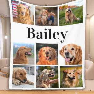 Anpassningsbar Pet Photo Collage Personlig Hund äl Fleecefilt
