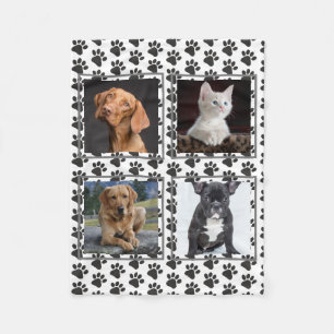 Anpassningsbar Pet Photo Collage Tassar Hund älsk Fleecefilt