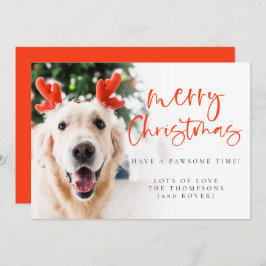 Anpassningsbar Pet Photo Elegant Script God jul Julkort