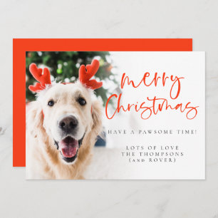 Anpassningsbar Pet Photo Elegant Script God jul Julkort