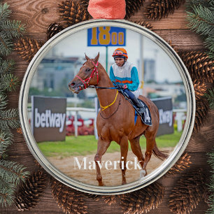 Anpassningsbar Pet Photo Equestrian Horse Lover Julgransprydnad Metall