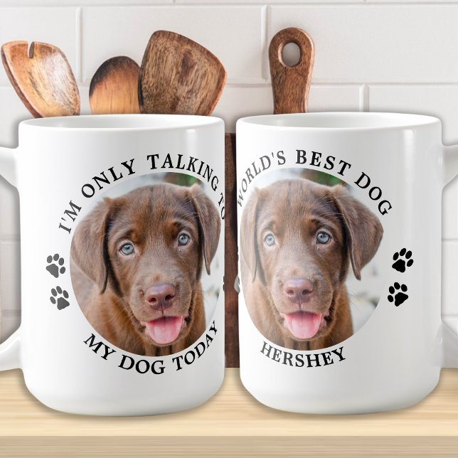 Anpassningsbar Pet Photo Funny Jag pratar bara med Kaffemugg (Skapare uppladdad)