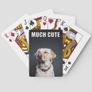 Anpassningsbar Pet Photo Funny Mycket Cute Meme St Casinokort