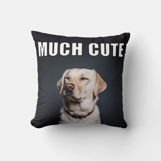 Anpassningsbar Pet Photo Funny Mycket Cute Meme St Kudde (Framsida)