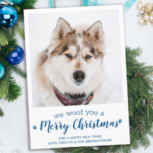Anpassningsbar Pet Photo God jul Hund älskare Julkort