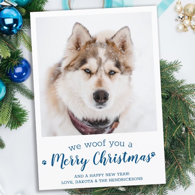 Anpassningsbar Pet Photo God jul Hund älskare Julkort (Skapare uppladdad)