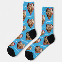 Anpassningsbar Pet Photo Heart Valentines Dag Sock