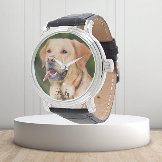 Anpassningsbar Pet Photo Hund Cat Personlig Namn Armbandsur (Skapare uppladdad)