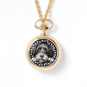 Anpassningsbar Pet Photo Hund Tass avtryck i Heart Armbandsur