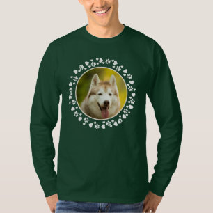 Anpassningsbar Pet Photo Hund Tass avtryck i Heart T Shirt