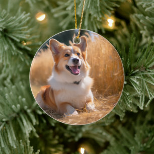 Anpassningsbar Pet Photo Julgransprydnad Keramik