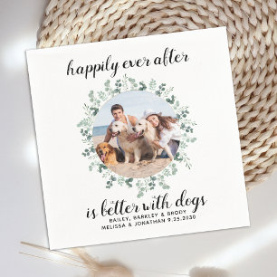 Anpassningsbar Pet Photo Lyckligtvis allt efter Hu Pappersservett