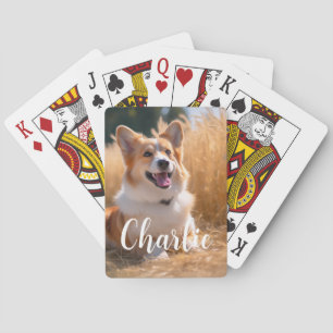 Anpassningsbar Pet Photo med Namn Casinokort