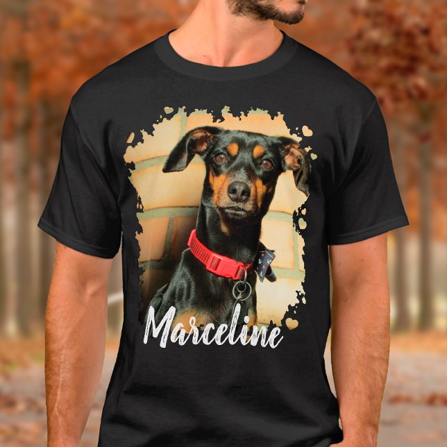 Anpassningsbar Pet Photo med Snyggt Typography Nam T Shirt (Custom Pet Photo and Name T-Shirt)