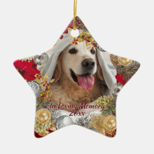 Anpassningsbar PET PHOTO MEMORIAL Julkrans Julgransprydnad Keramik