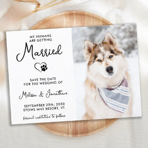 Anpassningsbar Pet Photo Modern Calligraphy Hund B Spara Datumet