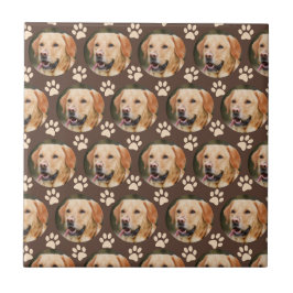 Anpassningsbar Pet Photo Mönster Hund Brown Kakelplatta