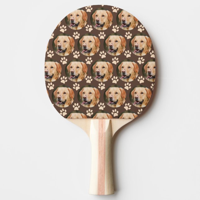 Anpassningsbar Pet Photo Mönster Hund Brown Pingisracket (Framsidan)