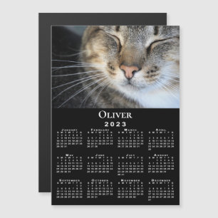 Anpassningsbar Pet Photo Namn 2023 Calendar Black 