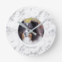 Anpassningsbar Pet Photo & Namn - Faux Marble Stru
