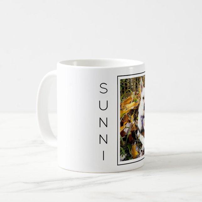 Anpassningsbar Pet PHOTO, NAMN Hundälskare Roligt Kaffemugg (Framsida vänster)