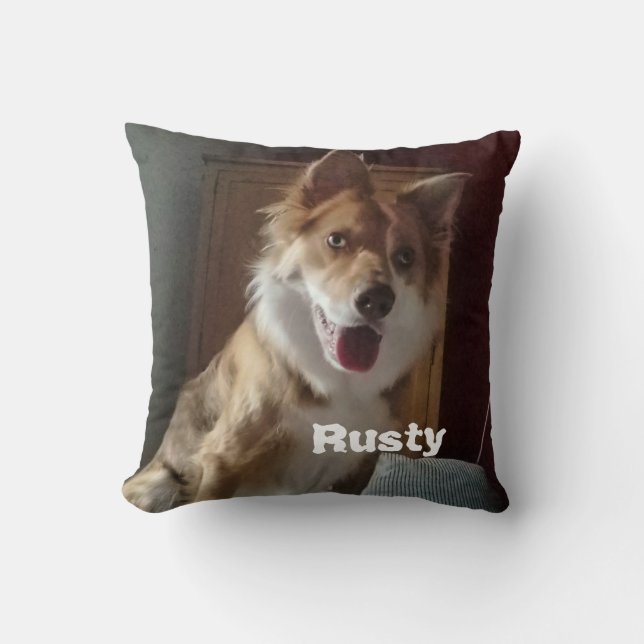 Anpassningsbar Pet Photo/ Namn Kudde (Framsida)