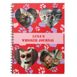 Anpassningsbar Pet Photo & Namn Notebook Paw Skriv Anteckningsbok